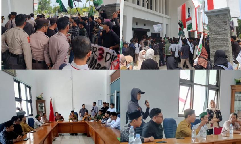 Personel Polresta Bengkulu Laksanakan Pengamanan Aksi Unjuk Rasa di UIN FS Bengkulu