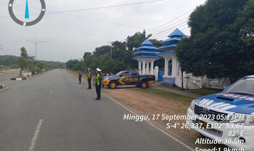 Minggu Sore, Polres Bengkulu Selatan Patroli Antisipasi 3C dan Balap Liar 