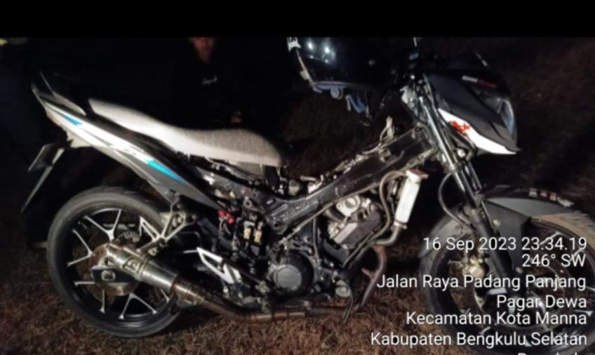 Patroli KRYD,  Polres Bengkulu  Selatan  Amanakan 1 Unit Sepeda Motor Knalpot Brong yang Terjaring Saat Balapan Liar 