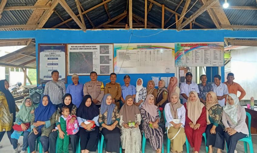 Bhabinkamtibmas Polsek Lebong Utara Hadiri Rembuk Stunting di Desa Nangai Tayau