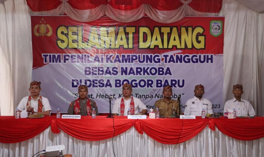 Kampung Tangguh Bebas Narkoba Desa Bogor Baru Menjalani Penilaian Dari Tim Polda Bengkulu