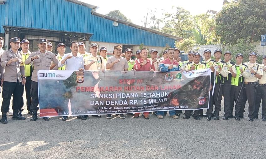 Cegah Karhutla, Polsek LS Apel Gabungan dengan Satpam PT PGE Hulu Lais