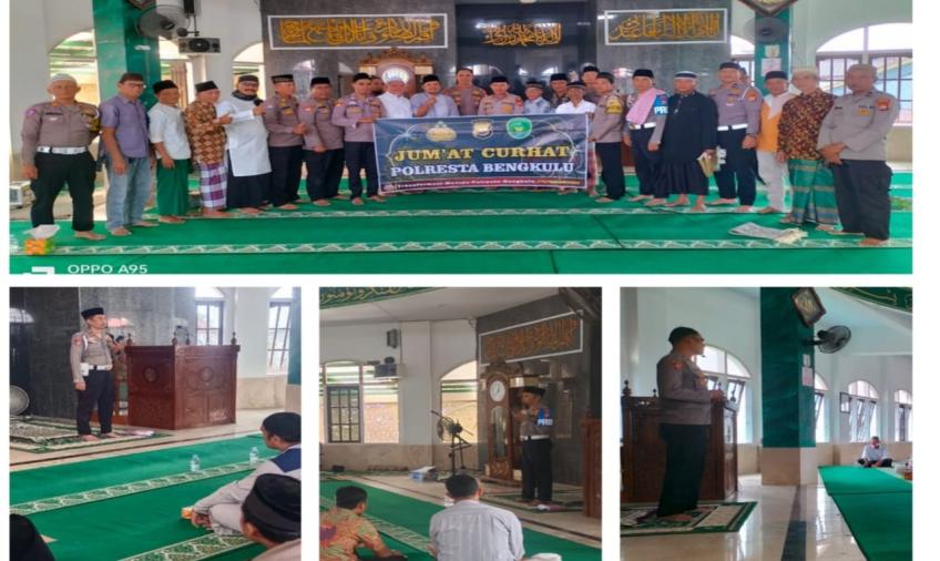 Jumat Curhat Polresta Bengkulu Dilaksanakan di Masjid Nurul Falah