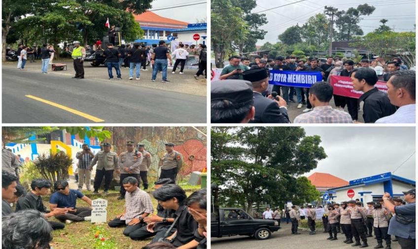 Polresta Bengkulu Laksanakan Pengamanan Aksi Unjuk Rasa di DPRD Kota Bengkulu