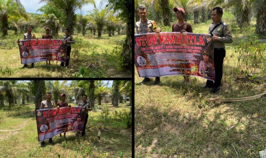 Cegah Karhutla, Bhabinkamtibmas Polsek Kedurang Minta Warga Tidak Buka Lahan Dengan Cara Dibakar