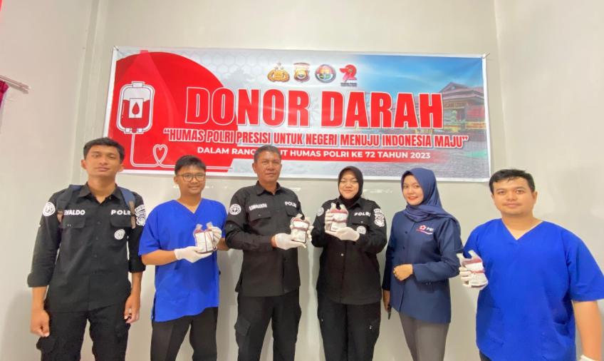 Peringatan Hari Jadi Humas Polri, Polres Rejang Lebong Gelar Bhakti Sosial Donor Darah