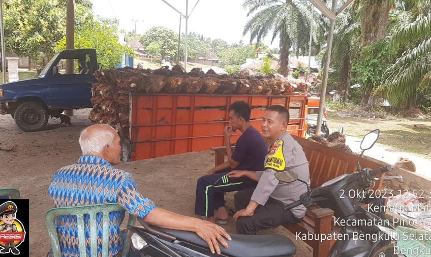 Bhabinkamtibmas Polsek Pino Raya Sambang DDS Sampaikan Imbauan Tindak Pidan dan Kriminal