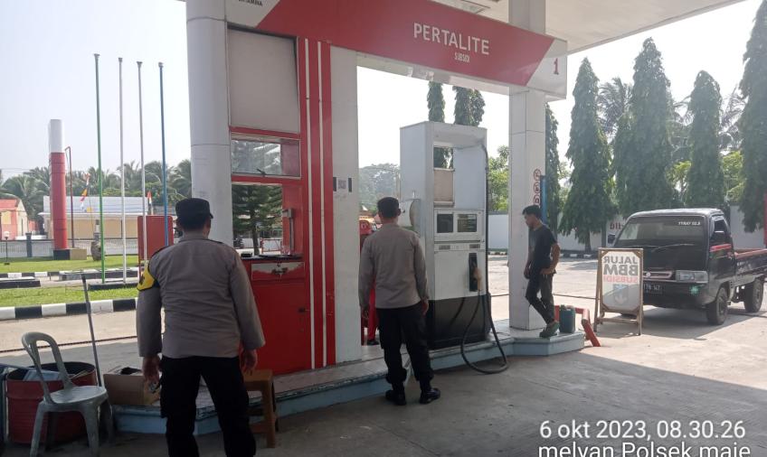 Polsek Maje Laksanakan Pengawasan di SPBU Air Numan