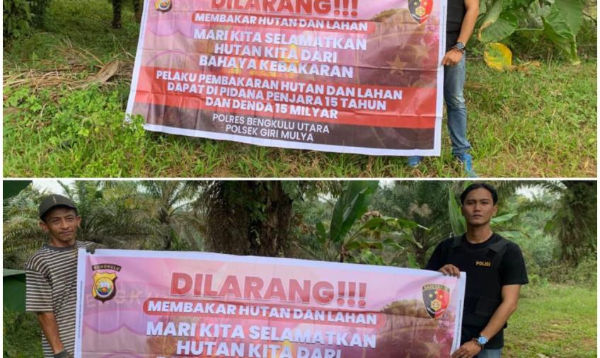 Unit Reskrim Polsek Giri Mulya Sosialisasikan Karhutla