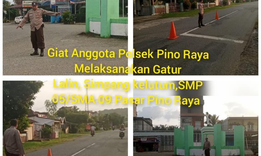 Ciptakan Kelancaran Lalu Lintas, Polsek Pino Raya Gelar Pengaturan Lalin di Pagi Hari 