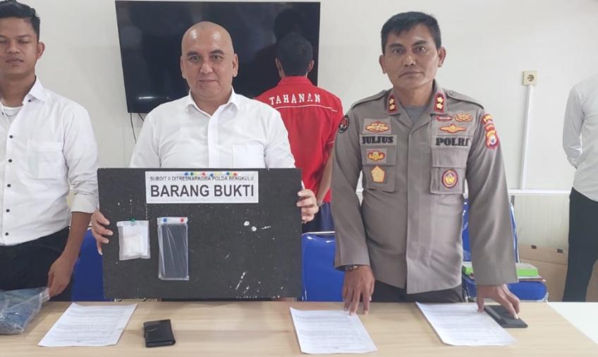 Direktorat Reserse Narkoba Polda Bengkulu Saat Konferensi Pers