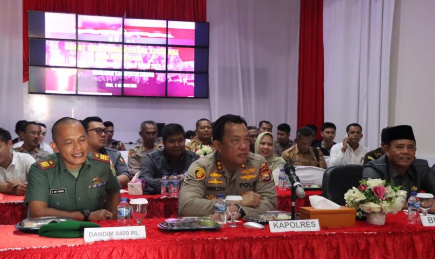 Polres Lebong Ikuti Zoom Meeting Rakor Lintas Sektoral