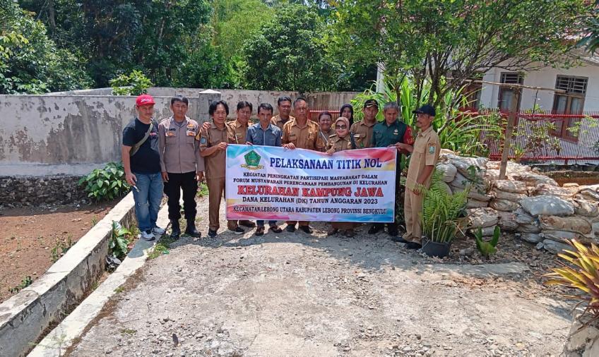 Bhabinkamtibmas Polsek Lebong Utara Hadiri Pelaksanaan Titik Nol Peningkatan Partisipasi Masyarakat 