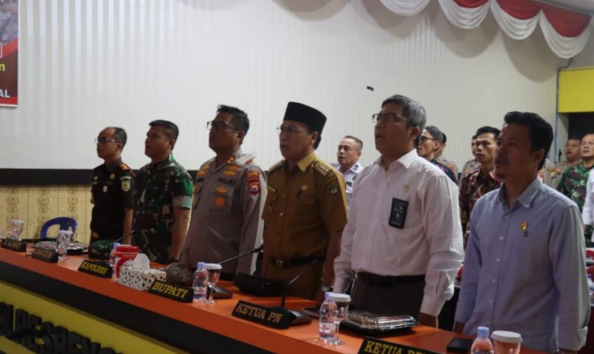 Polres BS Bersama Forkopimda dan KPU serta Bawaslu Ikuti FGD Secara Virtual yang Digelar Div Humas Polri 