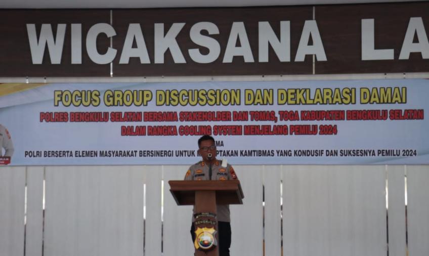 Sukseskan Pemilu Serentak, Polres BS Gelar FGD dan Deklarasi Pemilu Damai Tahun 2024