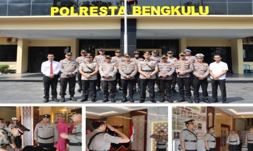 Polresta Bengkulu Gelar Upacara Penyerahan Jabatan Kasat Reskrim dan Kasat Lantas