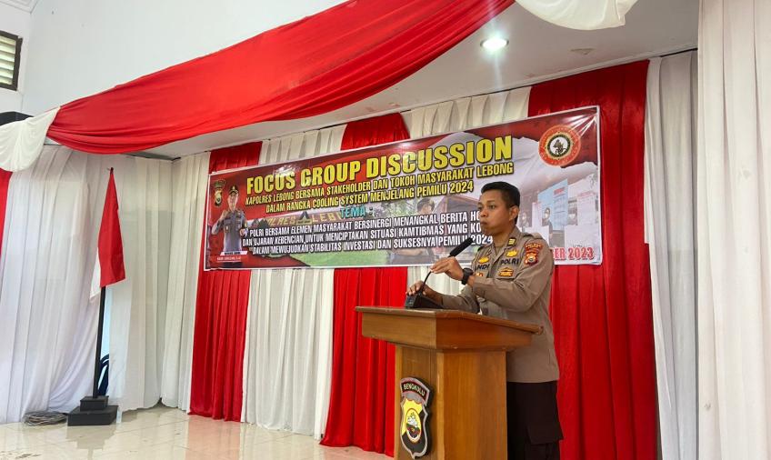 Polres Lebong Gelar FGD Bersama Stake Holder Pemilu dan Tokoh Masyarakat