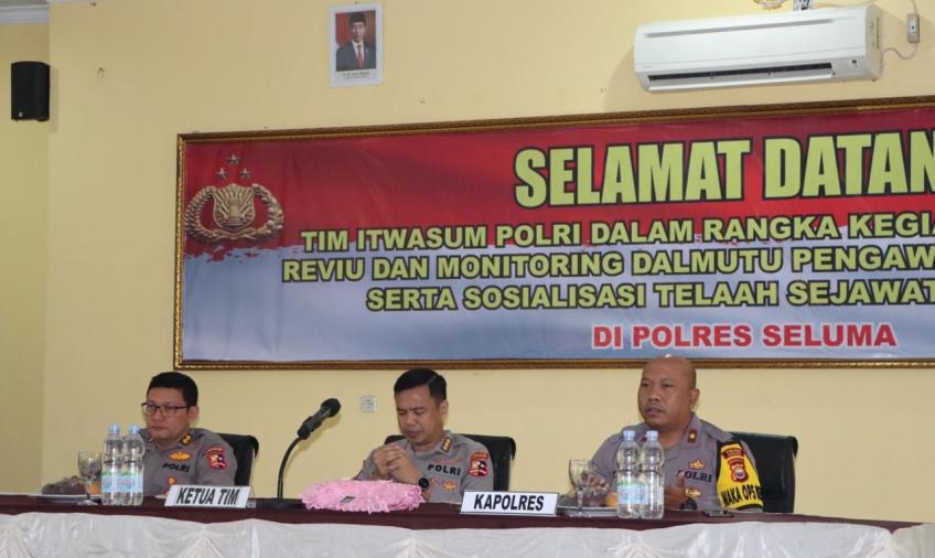 Polres Seluma Gelar Klarifikasi Reviu dan Monitoring Dalmutu Pengawasan Intern Polri Serta Sosialisasi TSI