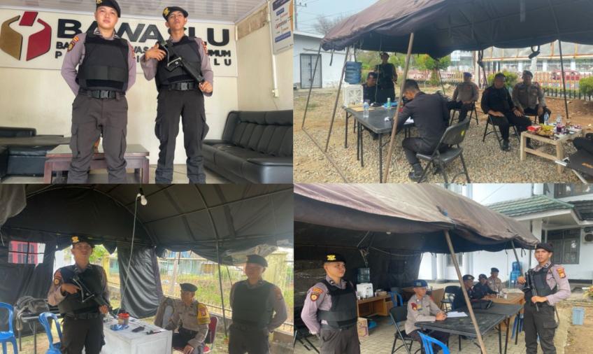 Personel Polresta Bengkulu Patroli Rutin di Kawasan Kantor Penyelenggara dan Pengawas Pemilu