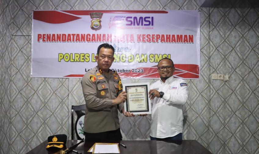 Bentuk Apresiasi, Polres Lebong Berikan Piagam Penghargaan Kepada SMSI Bengkulu
