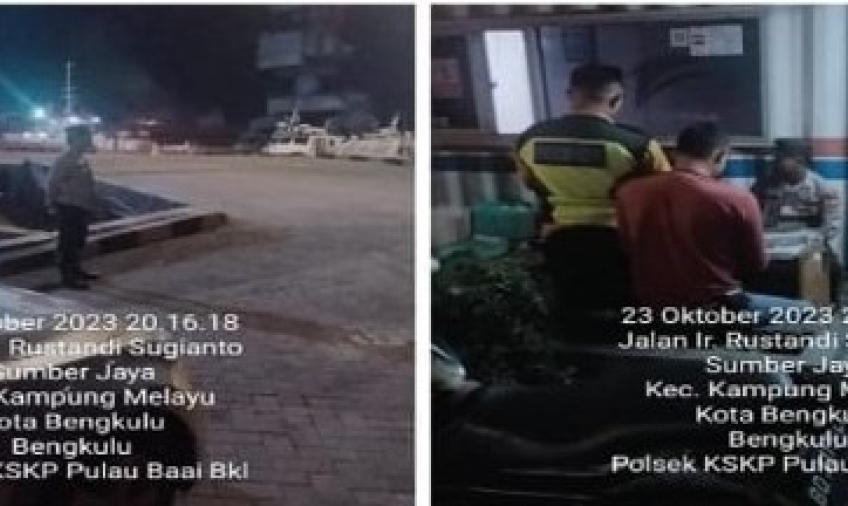 Polsek KSKP Pulau Baai Patroli Malam Cegah Gangguan Kamtibmas di Wilayah Hukum 