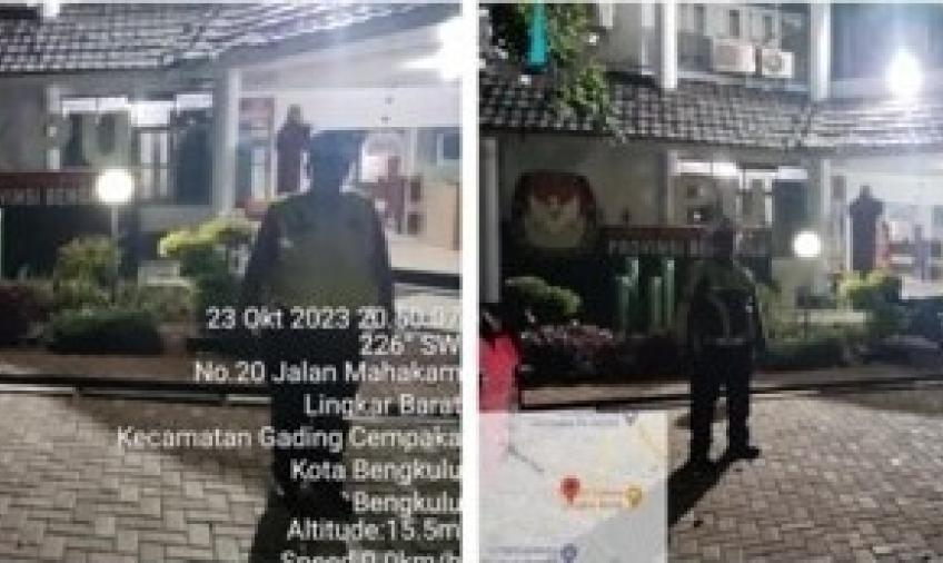 Berikan Rasa Aman, Personel Polresta Bengkulu Patroli Sambang ke Kantor Bawaslu dan KPU Provinsi 