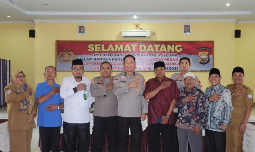 Tingkatkan Penguatan Peran Polri Menanggulangi Intoleransi dan Radikalisme, Polres Seluma Terima Tim Supervisi dan Penelitian Puslitbang Polri