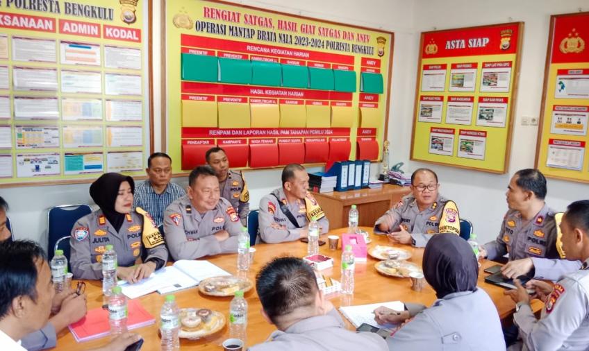 Tim Supervisi Ropps Polda Bengkulu, Monitoring Posko Ops Mantap Brata Polresta Bengkulu