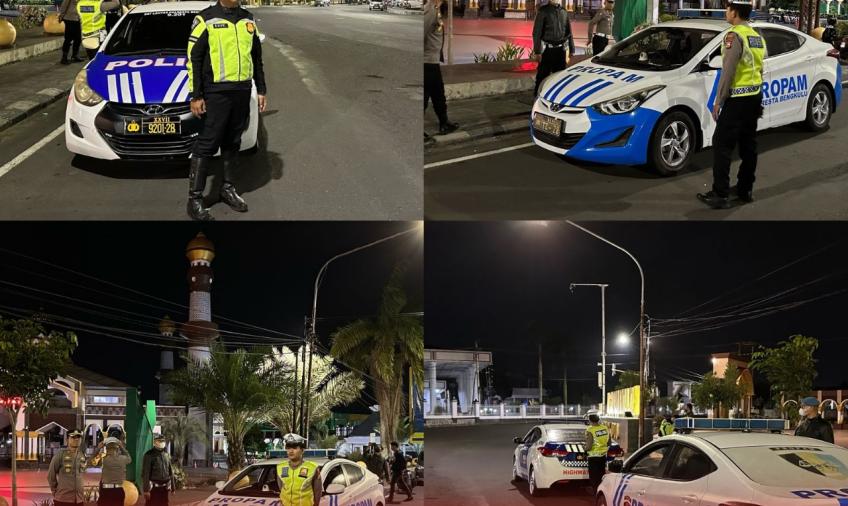 Cegah Aksi Balap Liar di Malam Minggu, Polresta Bengkulu Gelar Patroli KRYD 