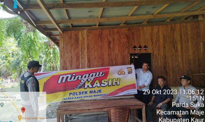 Polsek Maje Minggu Kasih di Gereja Santo Benecditus Desa Parda Suka