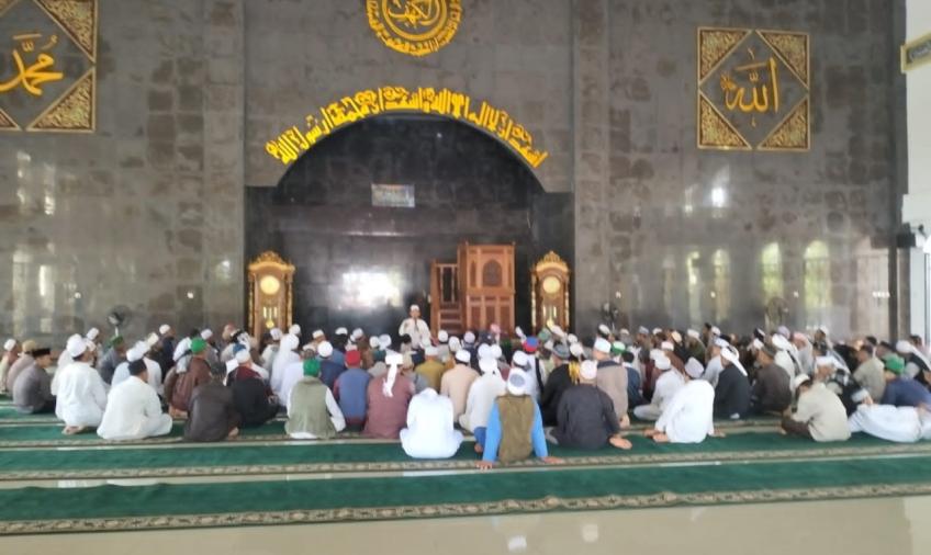 Personel Polsek Kaur Selatan, Monitoring dan Berikan Pengamanan Musbah Umat Muslim se Provinsi Bengkulu 