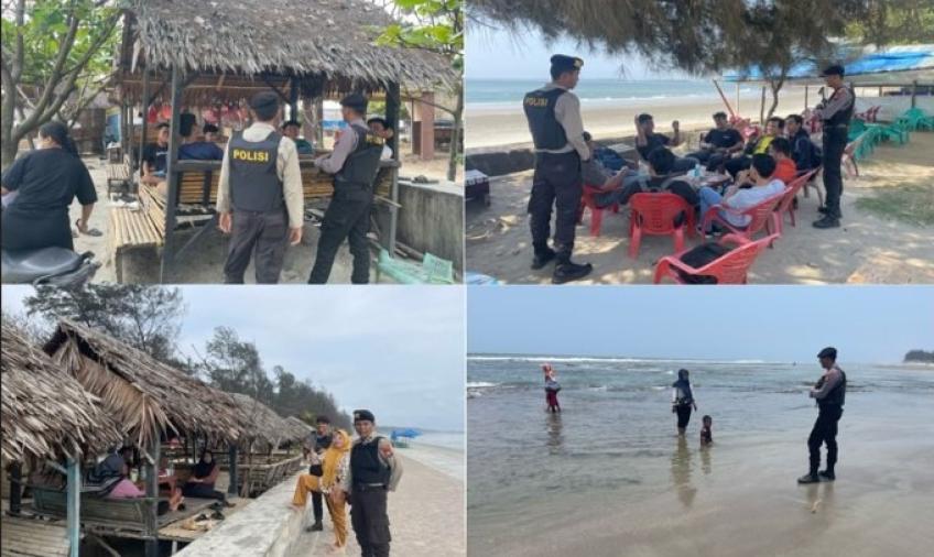 Patroli di Kawasan Wisata, Personel Sat Samapta Polresta Bengkulu Sampaikan Imbauan Kamtibmas 