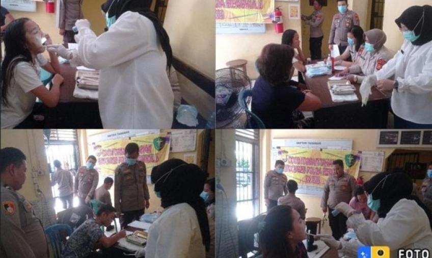 Puluhan Tahanan Polresta Bengkulu, Cek Kesehatan Bersama Bid Dokes Polda Bengkulu 