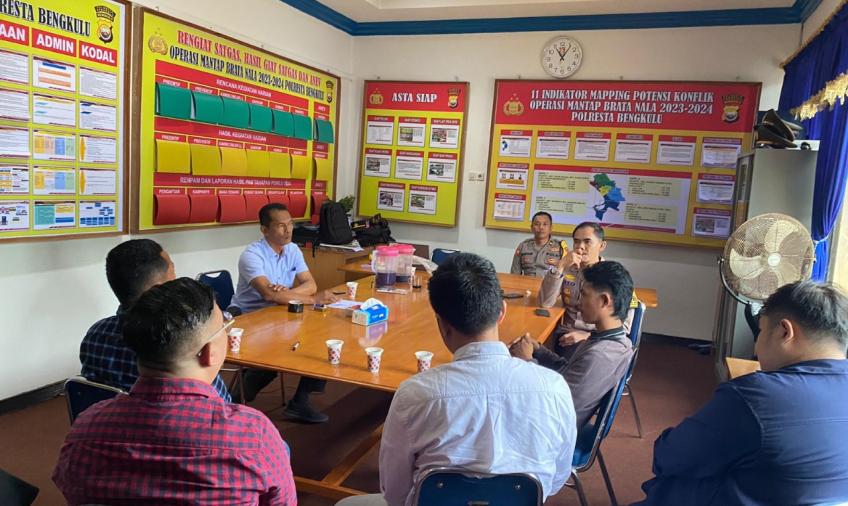 Polresta Bengkulu Audiensi Bersama Awak Media Terkait Harkamtibmas Pemilu 2024