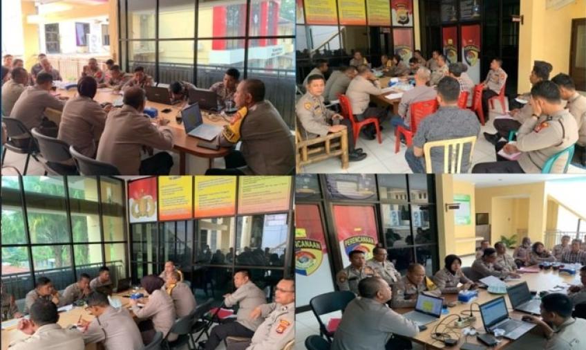 Satker Polsek Jajaran Polresta Bengkulu Gelar Anev Terkait Penyerapan Realisasi Anggaran 