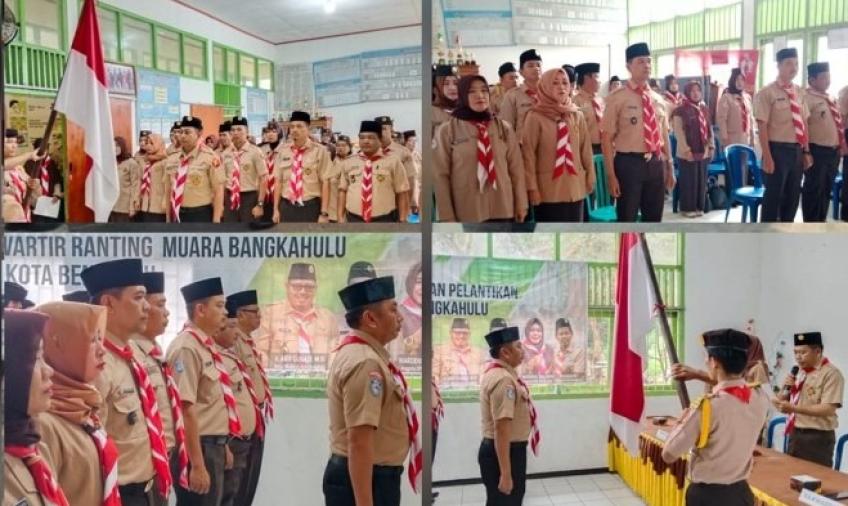 Kapolsek Muara Bangkahulu Hadiri Pelantikan dan Pengukuhan Kwartir Pramuka Ranting Kecamatan 