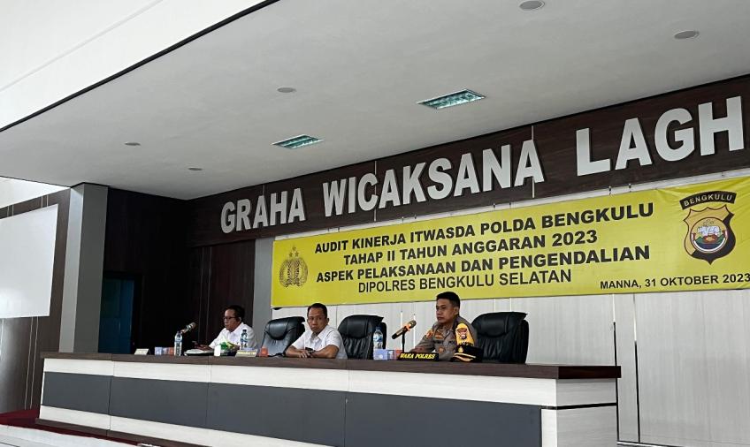 Itwasda Polda Bengkulu Laksanakan Audit Kinerja Tahap II Aspek Pelaksanaan dan Pengendalian di Polres Bengkulu Selatan 