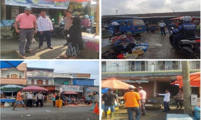 Polsek Gading Cempaka Bersama Dishub Kota Bengkulu Lakukan Penertiban Pedagang Pasar Panorama 