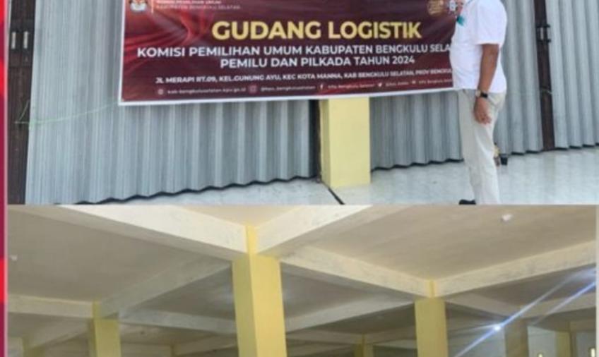 Waka Polres dan PJU Cek Gudang Logistik Pemilu KPU Kabupaten Bengkulu Selatan
