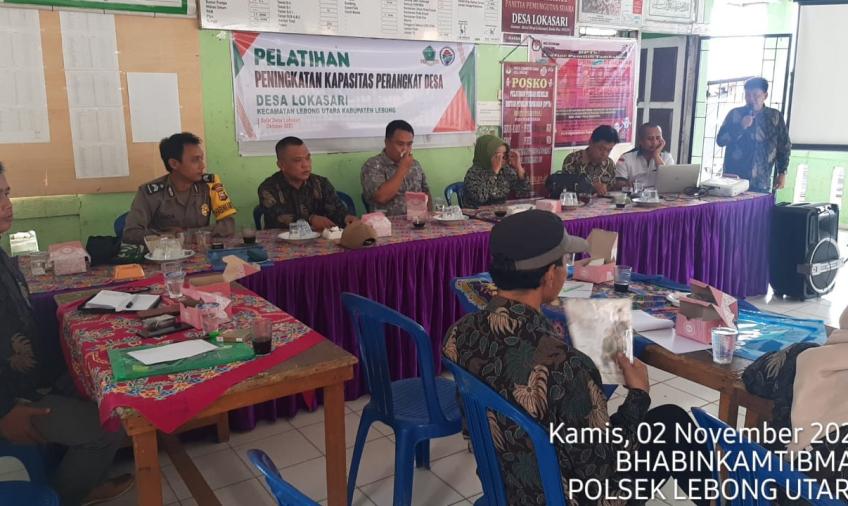Bhabinkamtibmas Polsek Lebong Utara Hadiri Pelatihan Peningkatan Kapasitas Perangkat Desa dan BPD
