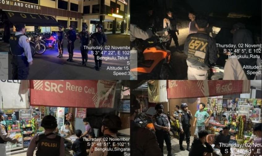 Cegah Aksi Kriminal, Polresta Bengkulu Tingkatkan Patroli Malam Hari 