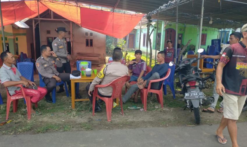 Polsek Kaur Tengah Patroli di Desa Bangun Jiwa, Sampaikan Imbauan Kamtibmas 
