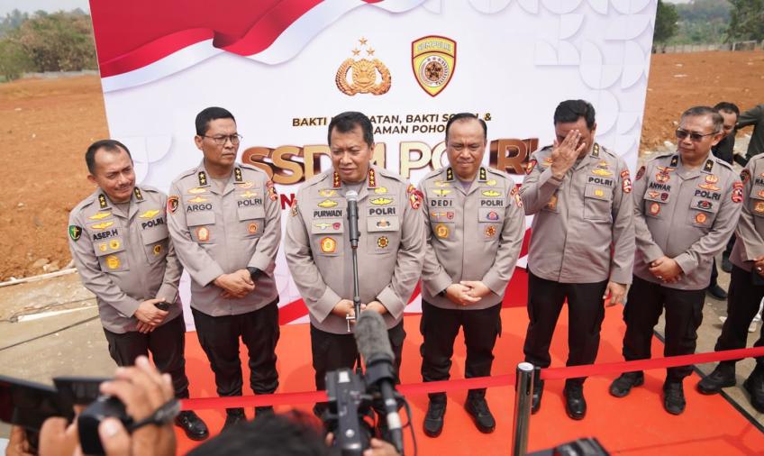 SSDM Polri Gelar Bakti Sosial, Bakti Kesehatan, Tanam Pohon dan Akan Bangun Sekolah SMA Taruna Bhayangkara di Gunung Sindur, Bogor