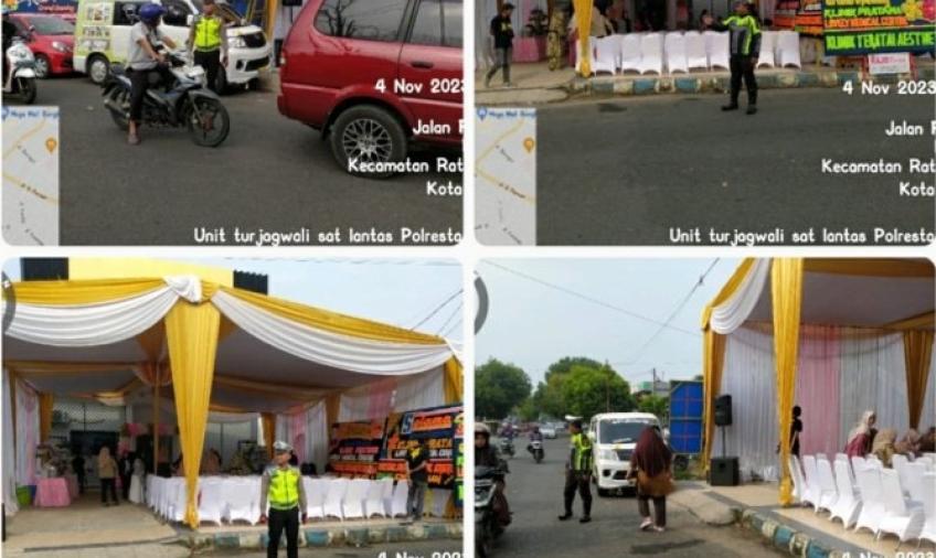 Sat Lantas Polresta Bengkulu Gelar Pengaturan Lalin Grand Opening Klinik Pratama Lovely Medical Centre
