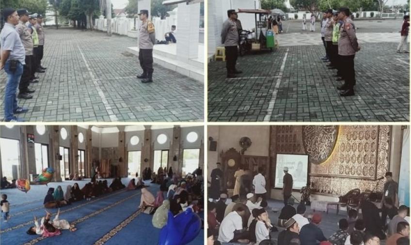 Jaga Keamanan, Polsek Ratu Samban Monitoring Tabligh Akbar di Masjid Agung At Taqwa 