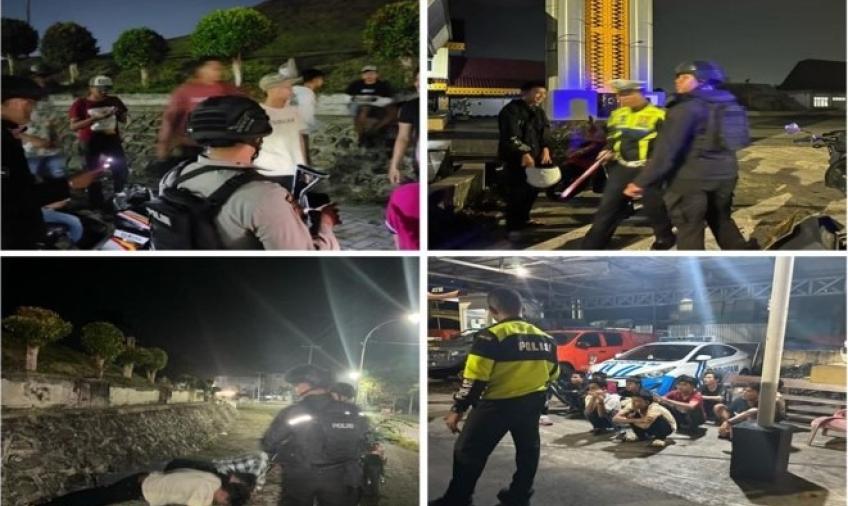 Patroli Malam Hari, Polresta Bengkulu Bubarkan Pemuda yang Masih Nongkrong Hingga Dini Hari 