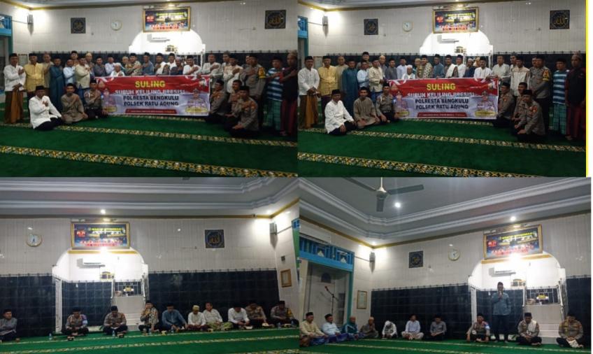 Bangun Sinergi dengan Tokoh Agama dan Masyarakat, Polresta Bengkulu Laksanakan Suling di Masjid Istiqomah