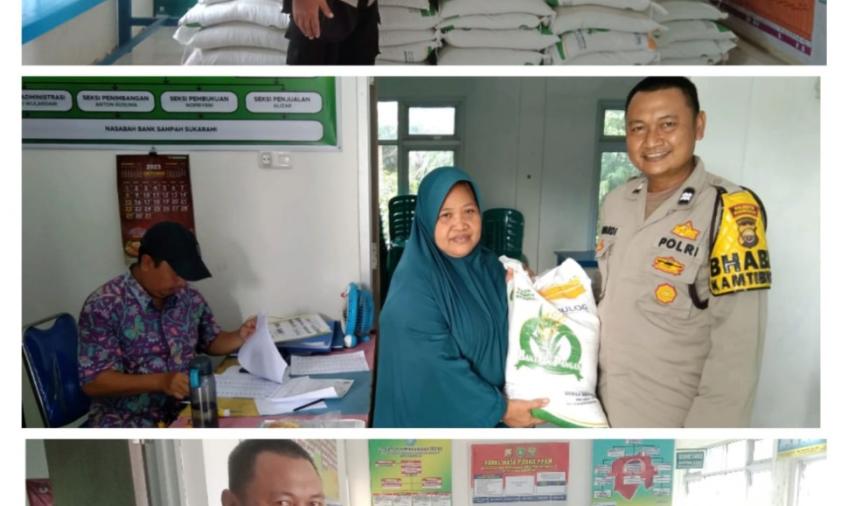 Bhabinkamtibmas Polsek Selebar Monitoring Penyaluran Bantuan Pangan di Kelurahan Sukarami