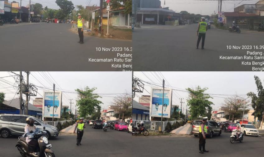 Commander Wish, Sat Latas Polresta Bengkulu Gelar Pengaturan Lalin Sore Hari