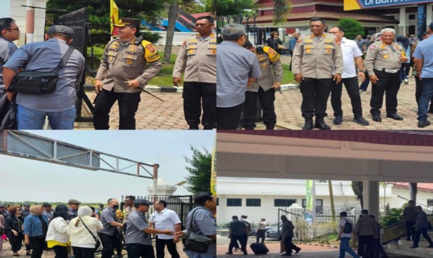 Kapolresta Bengkulu Bersama PJU Polda Bengkulu  Sambut Kedatangan Rombongan Family Gathering Adhi Pradana 88 Bravo 